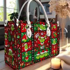 Grinch Merry Christmas Ho Ho Ho Love Purse - Leather Bag - Handbag For Women