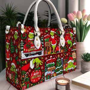 Grinch Merry Christmas Love Purse - Leather Bag - Handbag For Women G6