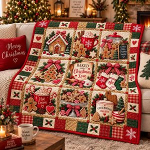 Gingerbread Christmas Quilt Blanket Fans Gift 1